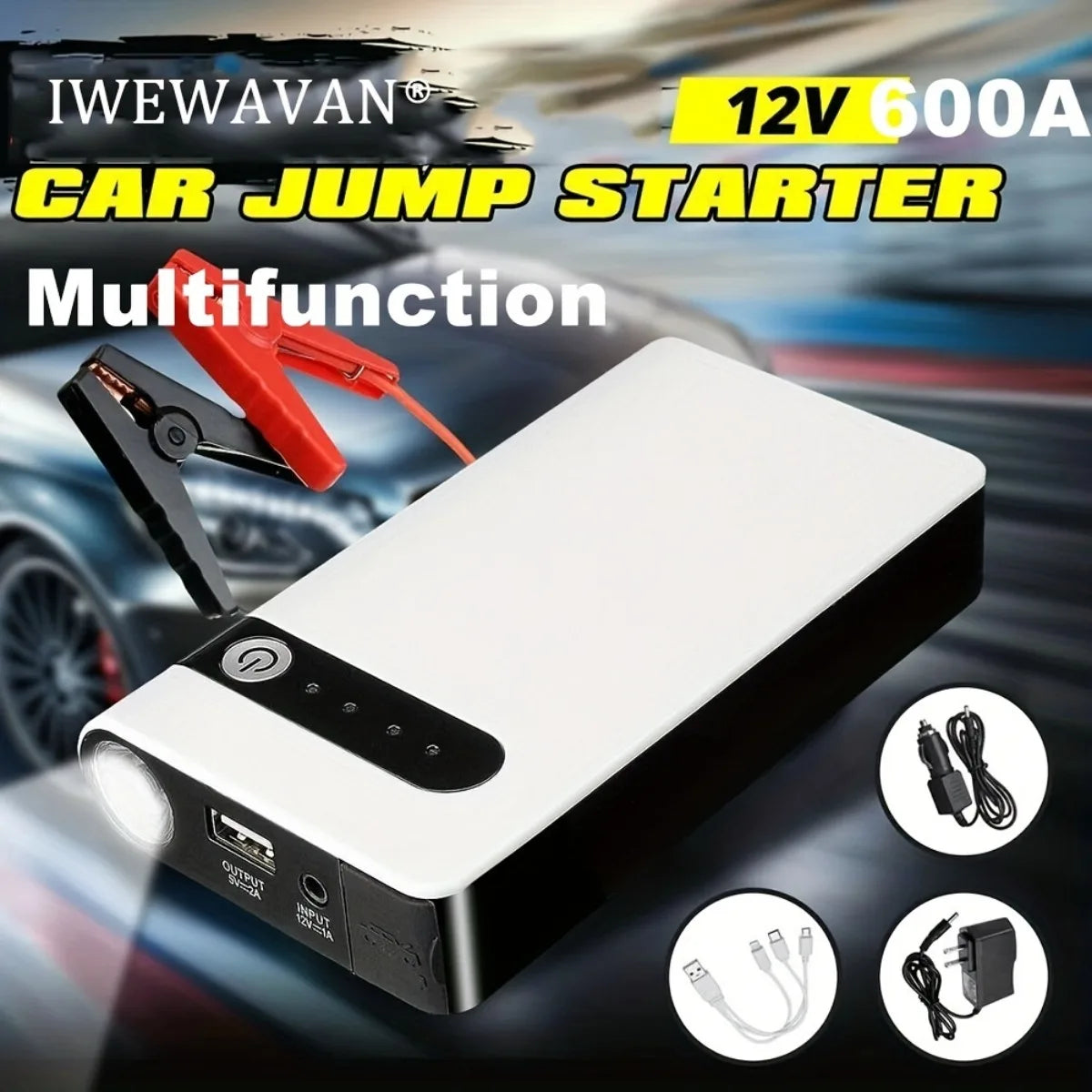12V 600A Car Jump Starter Emergency Battery Booster