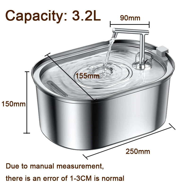 3.2L Stainless Steel Cat Water Fountain