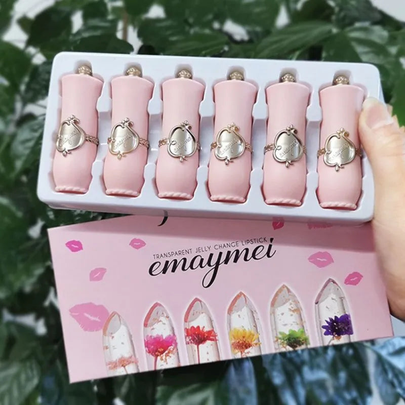 6pcs Flower Jelly Lipstick Set