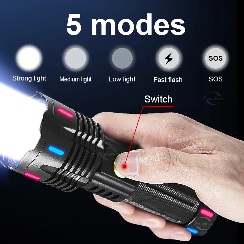 800W LED Ultra Powerful Flashlight