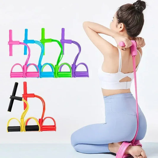 4 Tube Elastic Pedal Puller Resistance Bands