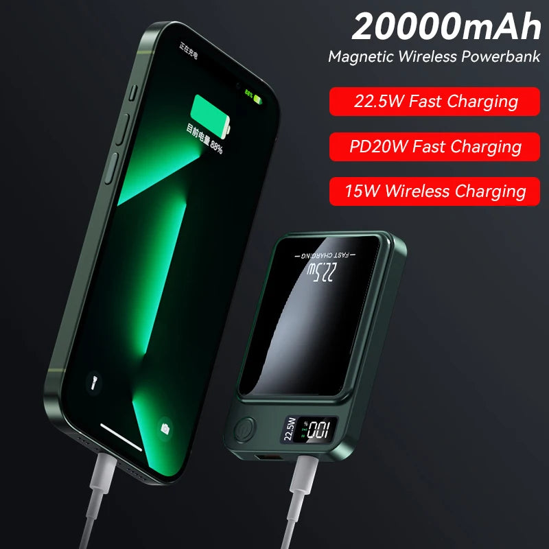 30000mAh Portable Induction Magnetic Power Bank
