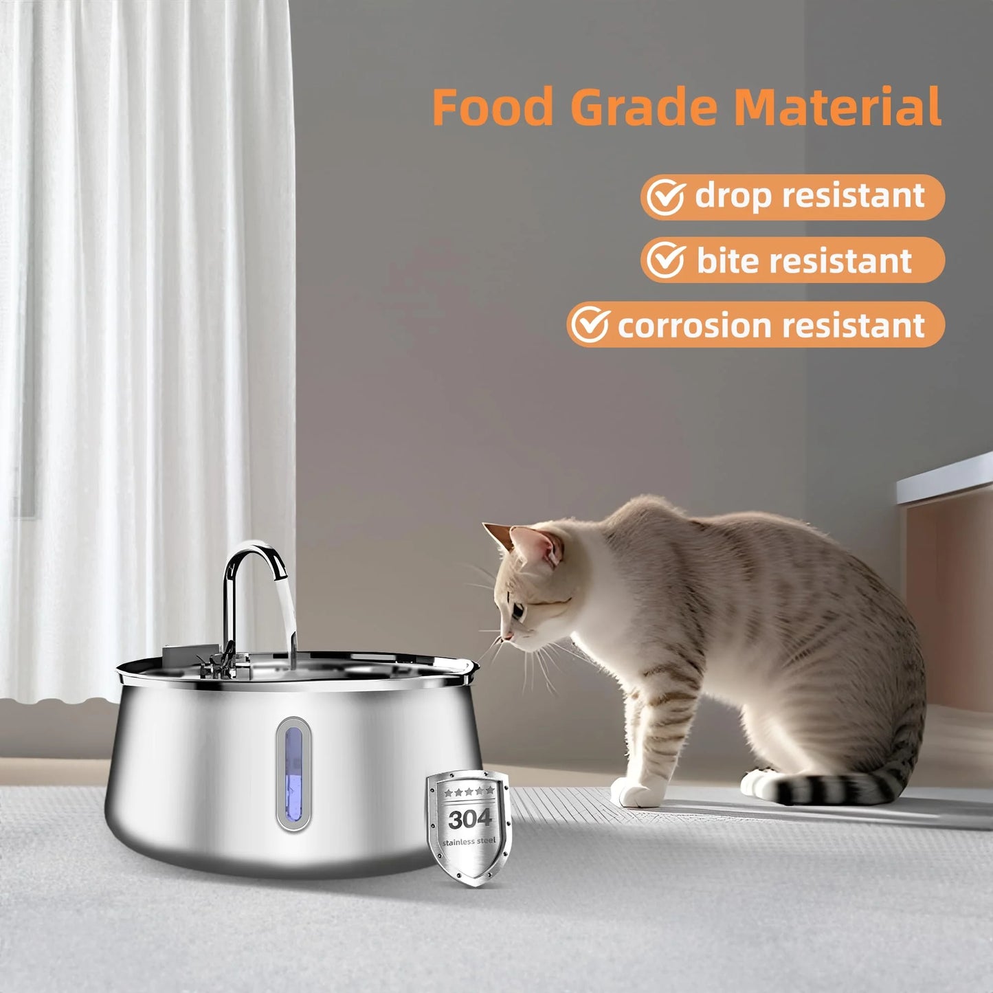 4L/134 oz Cat Automatic Water Fountain with Faucet