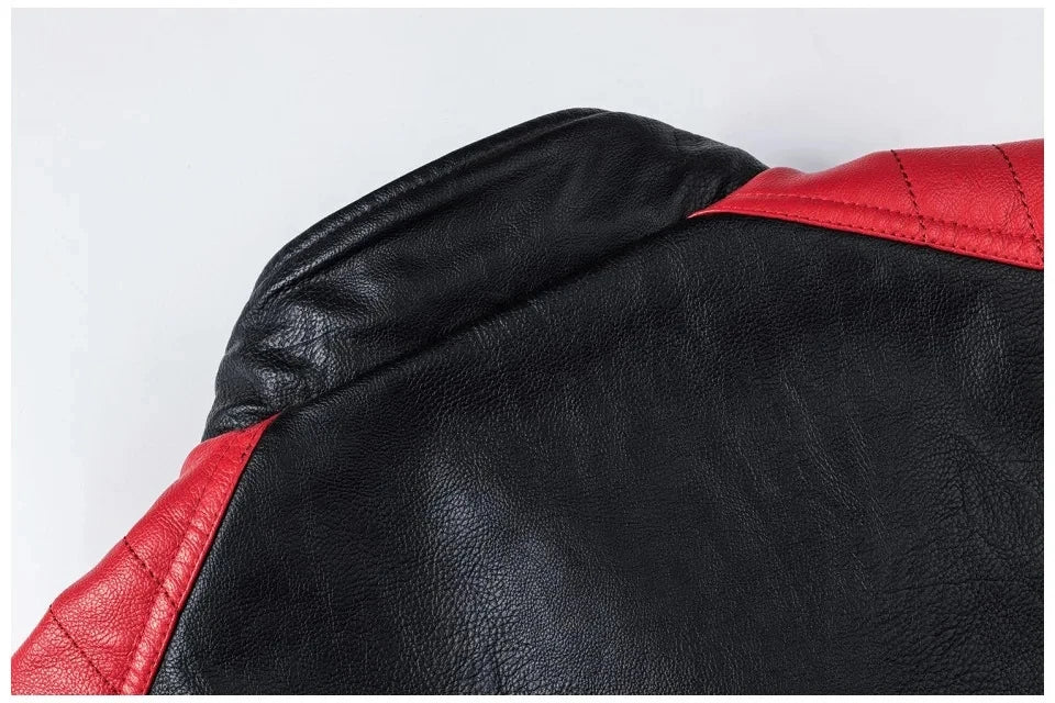 Men's Windproof Leather Motorcycle Jacket