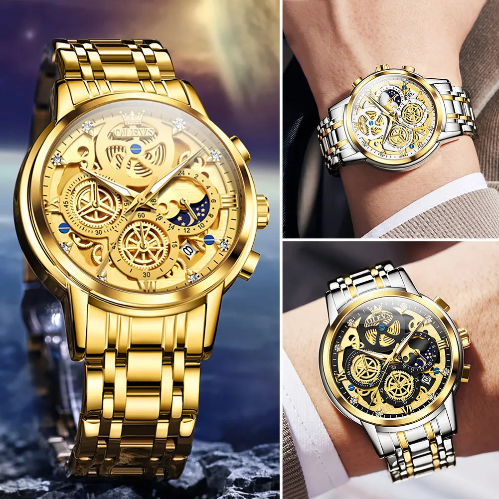 Men's Gold Skeleton Style Watches