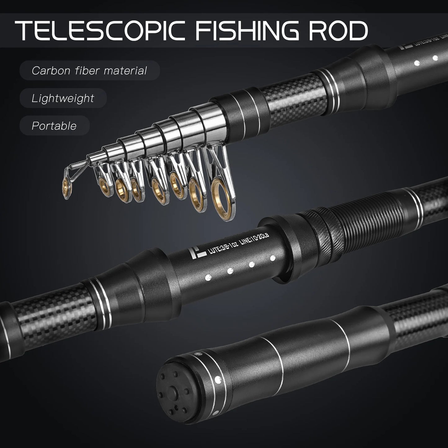 Telescopic Fishing Rod and Spinning Reel Combos Kit