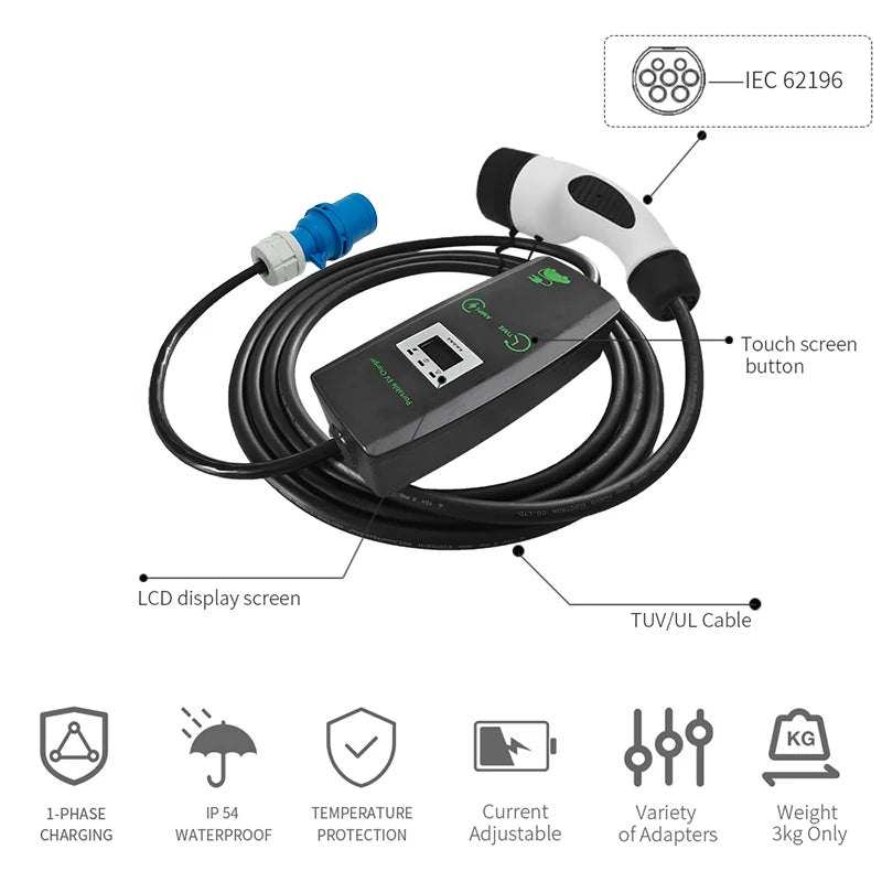 Portable Electric 11kw 7kw Charger