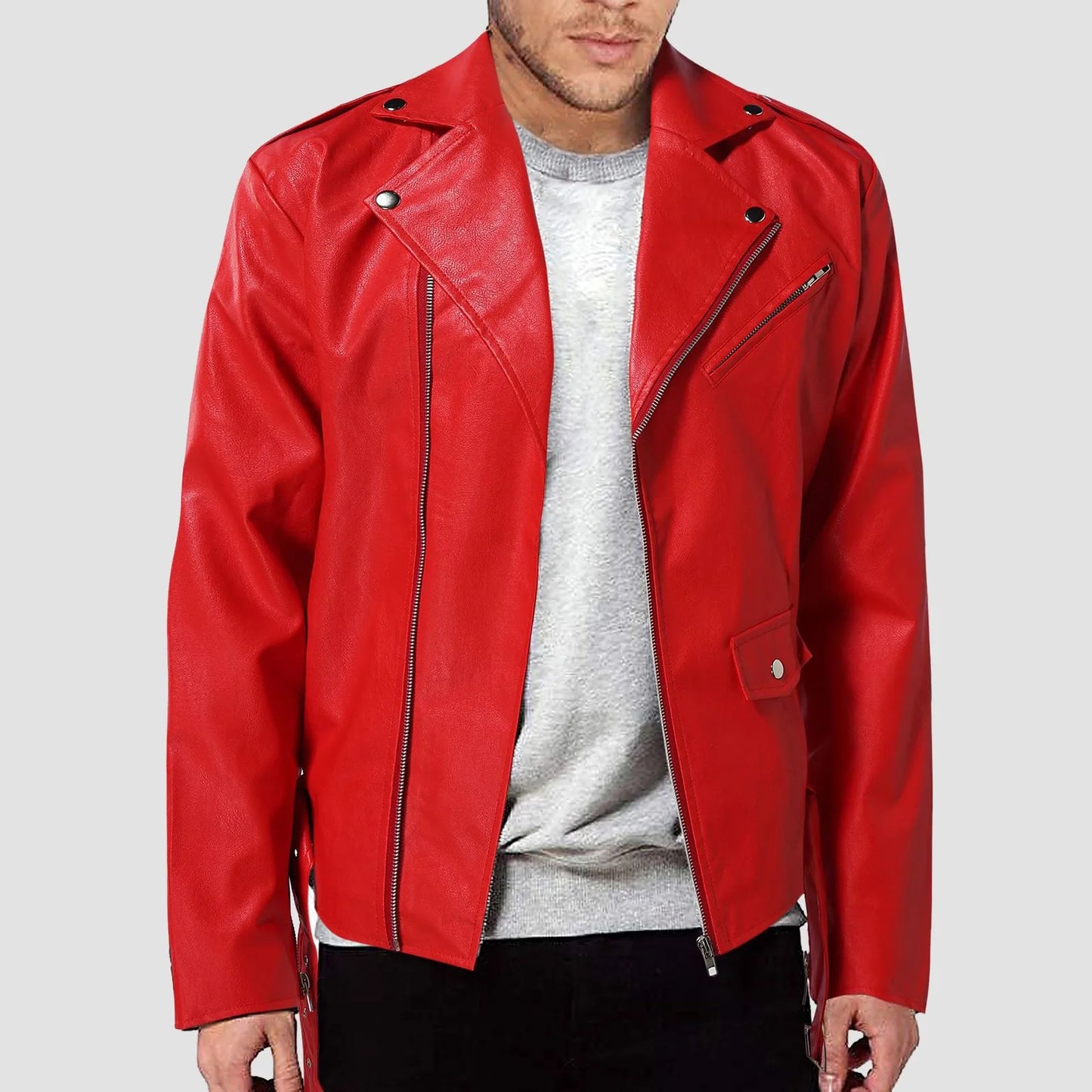 Men Pu Leather Stylish Jacket