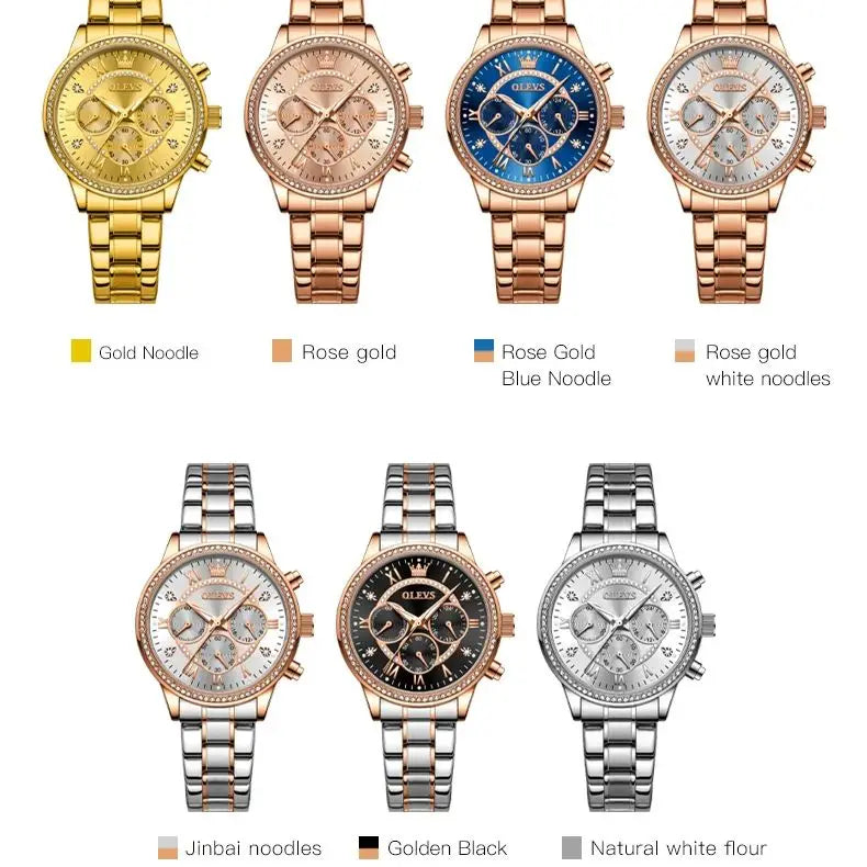 Elegant Luxury Diamond Gold Ladies Watch