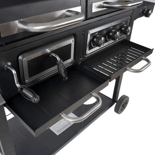 Outdoor Dual Fuel Gas and Charcoal Combination Grill