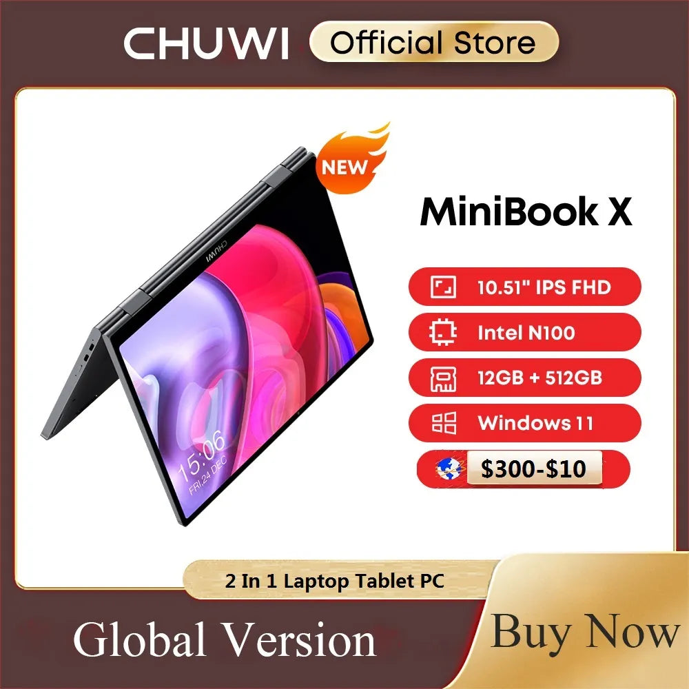FHD IPS Screen MiniBook X Laptop Tablet