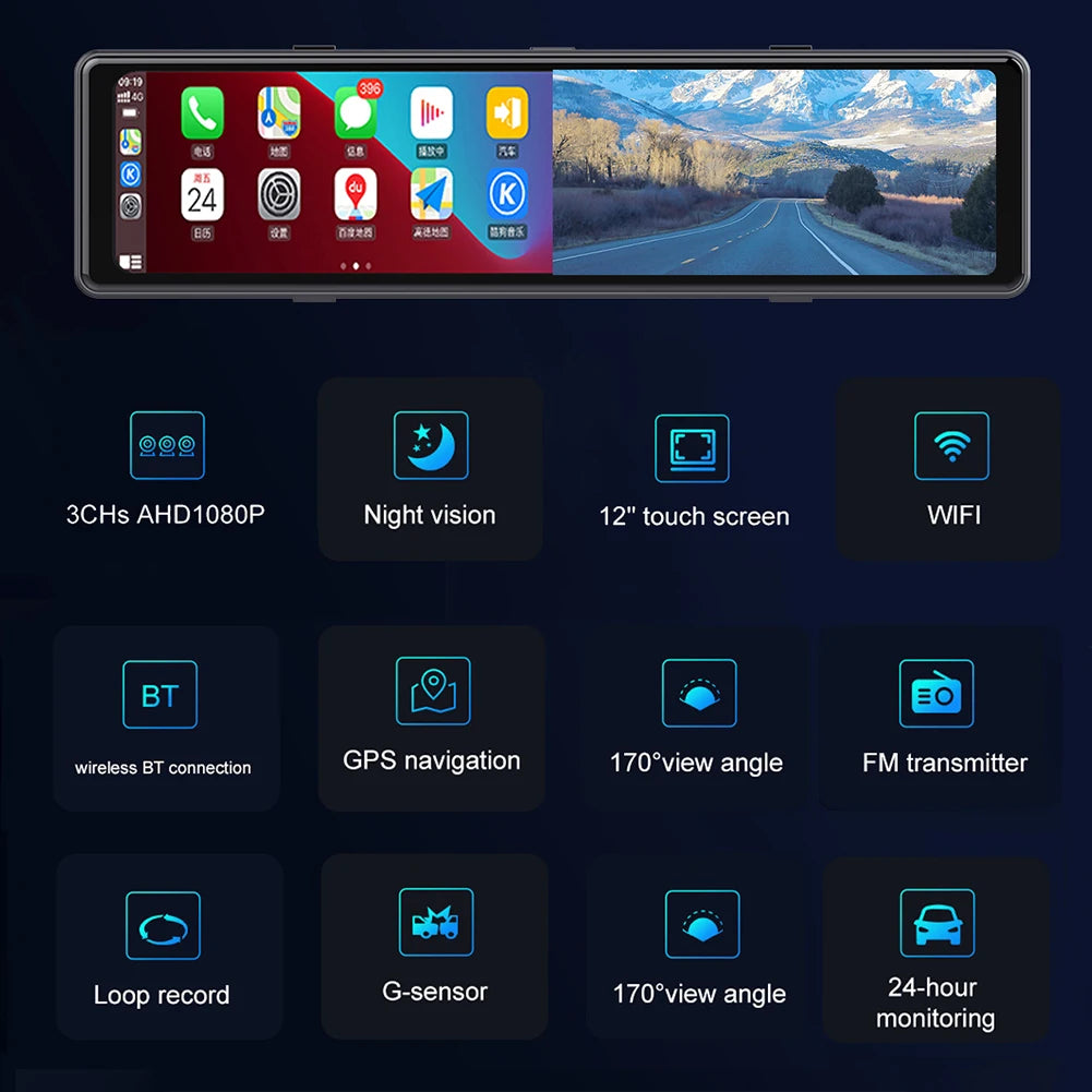 3 Dash Cam WiFi Miracast GPS Navigation