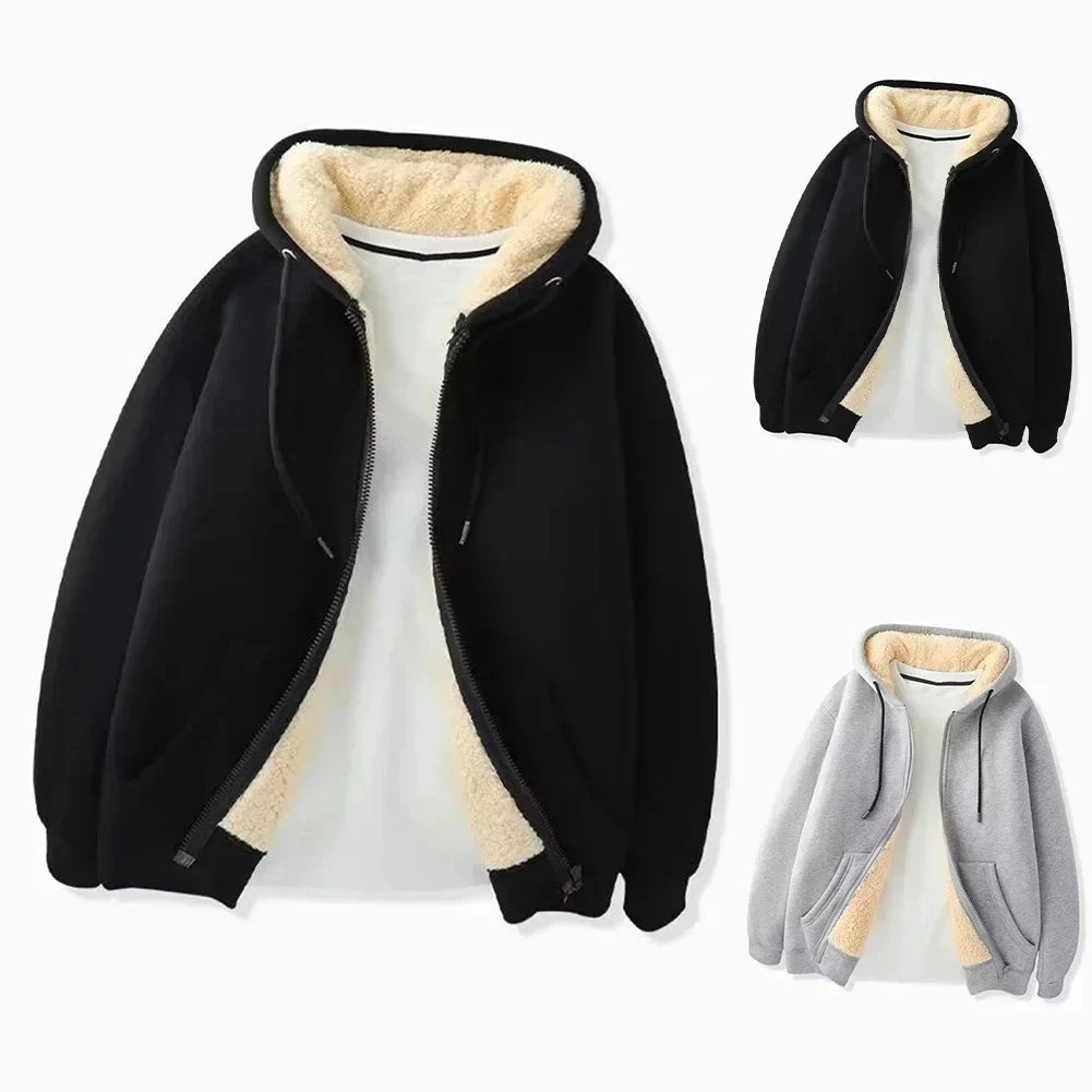 Men Fleece WarmFull Zip Tops Jacket