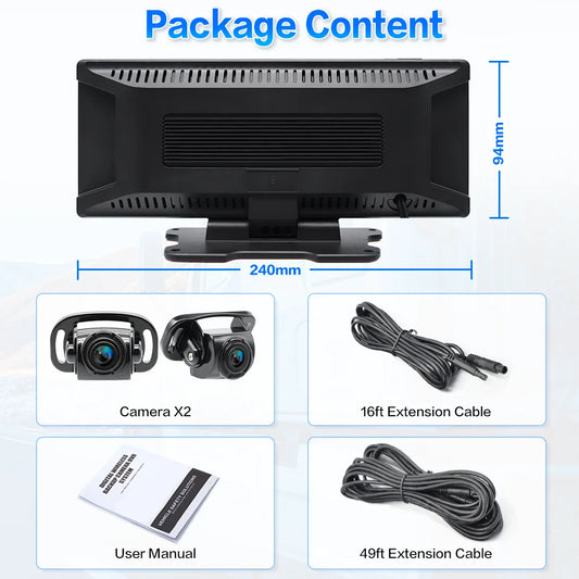 10.26 Inch Dash Cam Rear view Auto DVR GPS Navigation