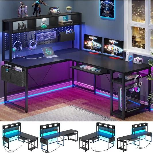 L Shaped Reversible Gaming Computer Desk