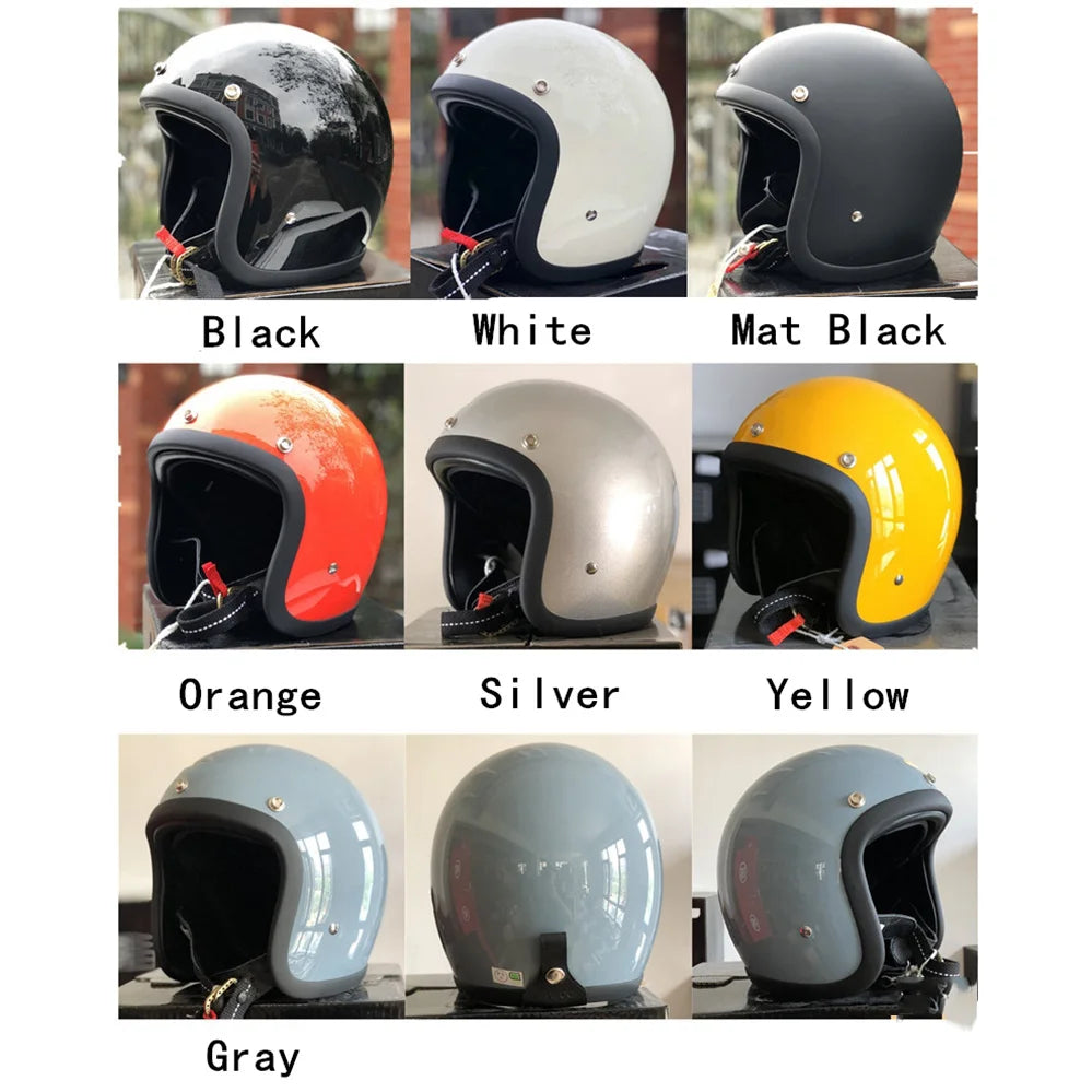 500TX Vintage Motorcycle Open Face Helmet