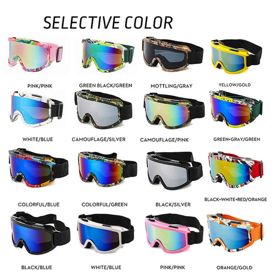 Large Frame Ski Goggles with Colorful Lens