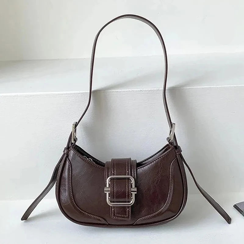 Women Half-moon Leather Hasp Handbags