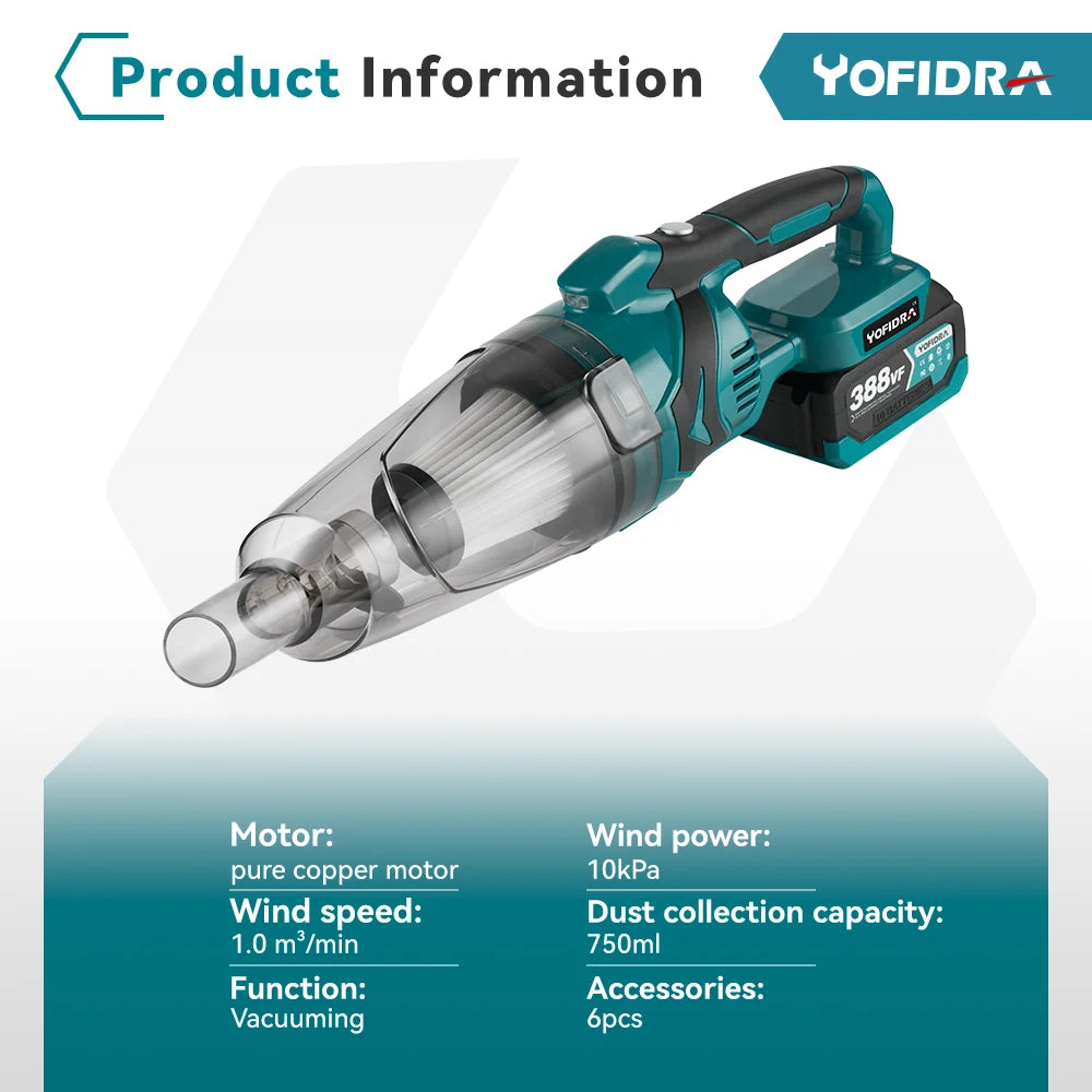 1500W Cordless Handheld Electric Vacuum Cleaner