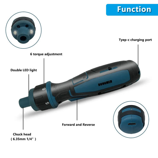 Cordless Electric Screwdriver 1300mah Li-ion Battery