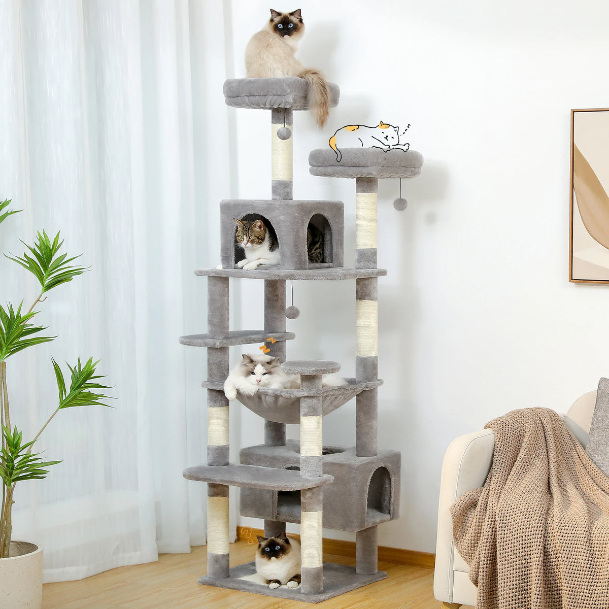 Large Cat Tree and Tower Toys