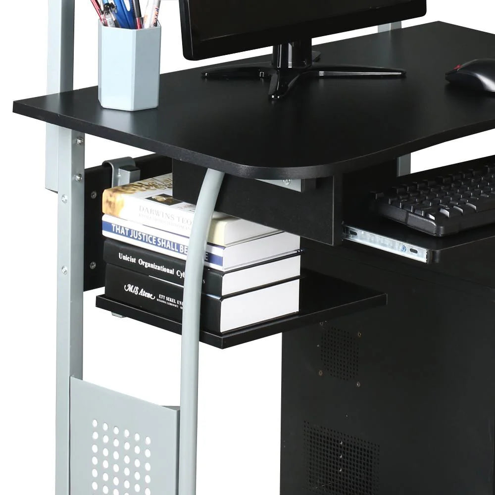 Portable Computer Desk with 4 Storage Shelves and Keyboard Tray