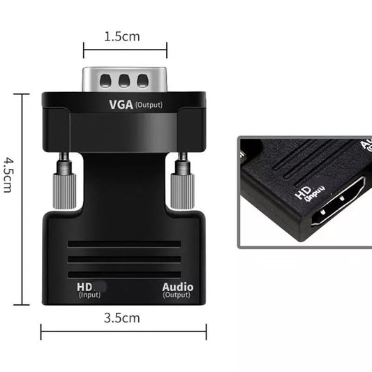 HDMI-compatible To VGA Converter With 3.5mm Audio Cable