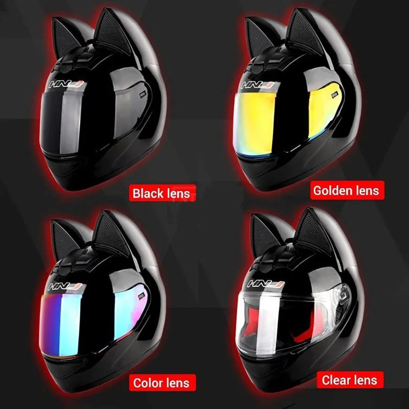 Cat Ear Motorcycle Full Face Helmet
