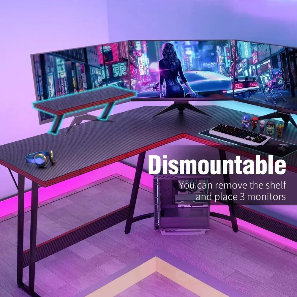51 Inch L-Shaped Gaming Computer Desk