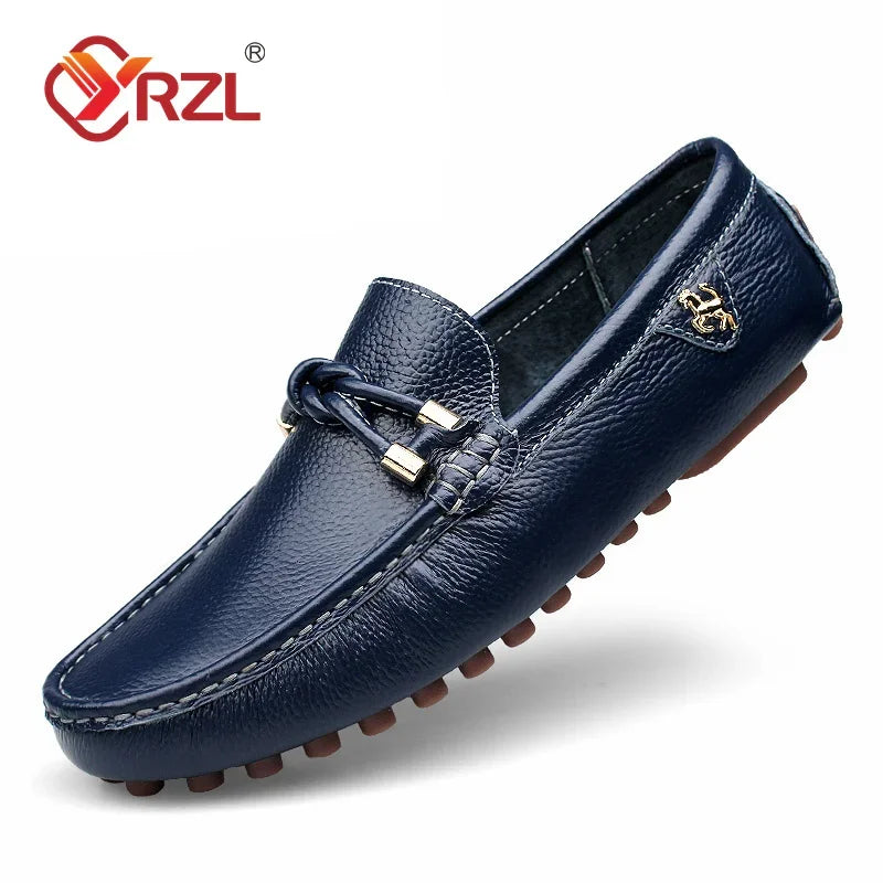 Men Handmade PU Leather Loafers