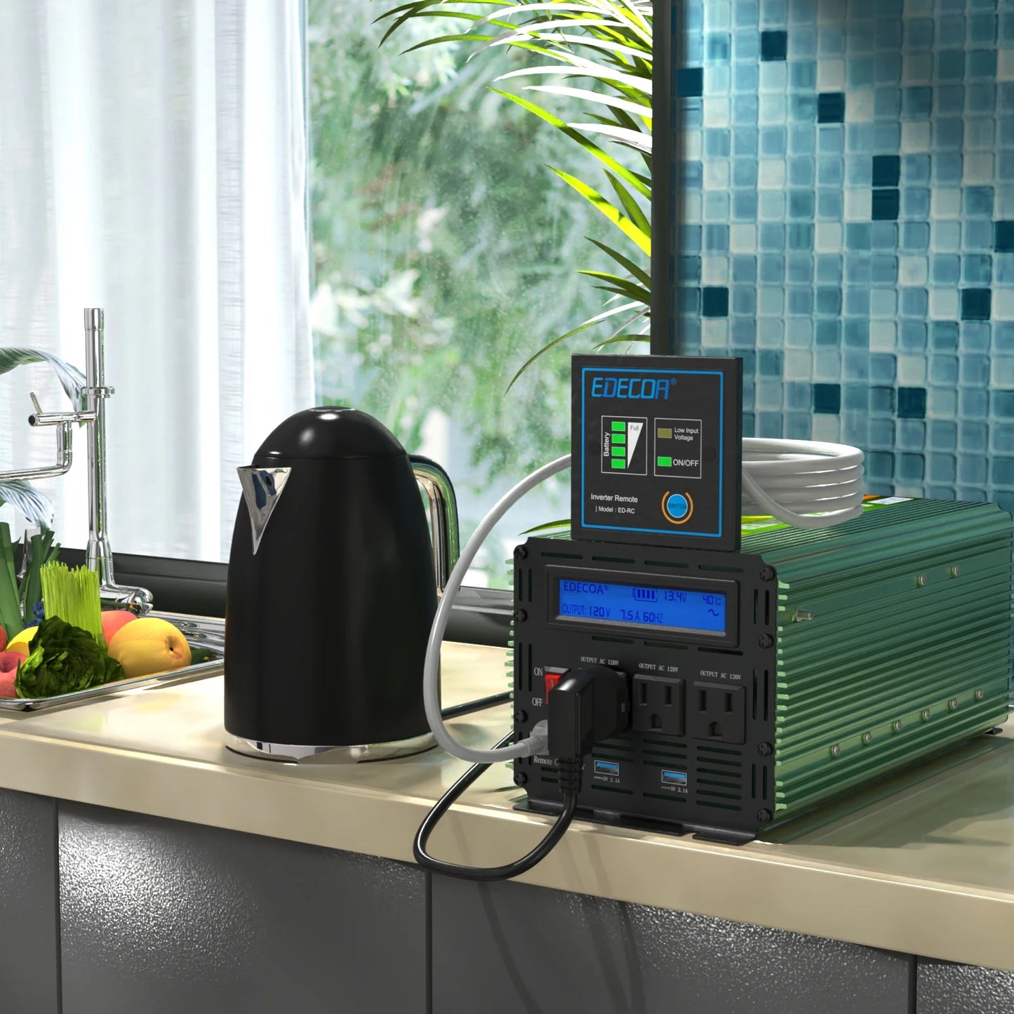 1500W DC 12V to AC 120V 110V 60Hz pure sine wave power inverter