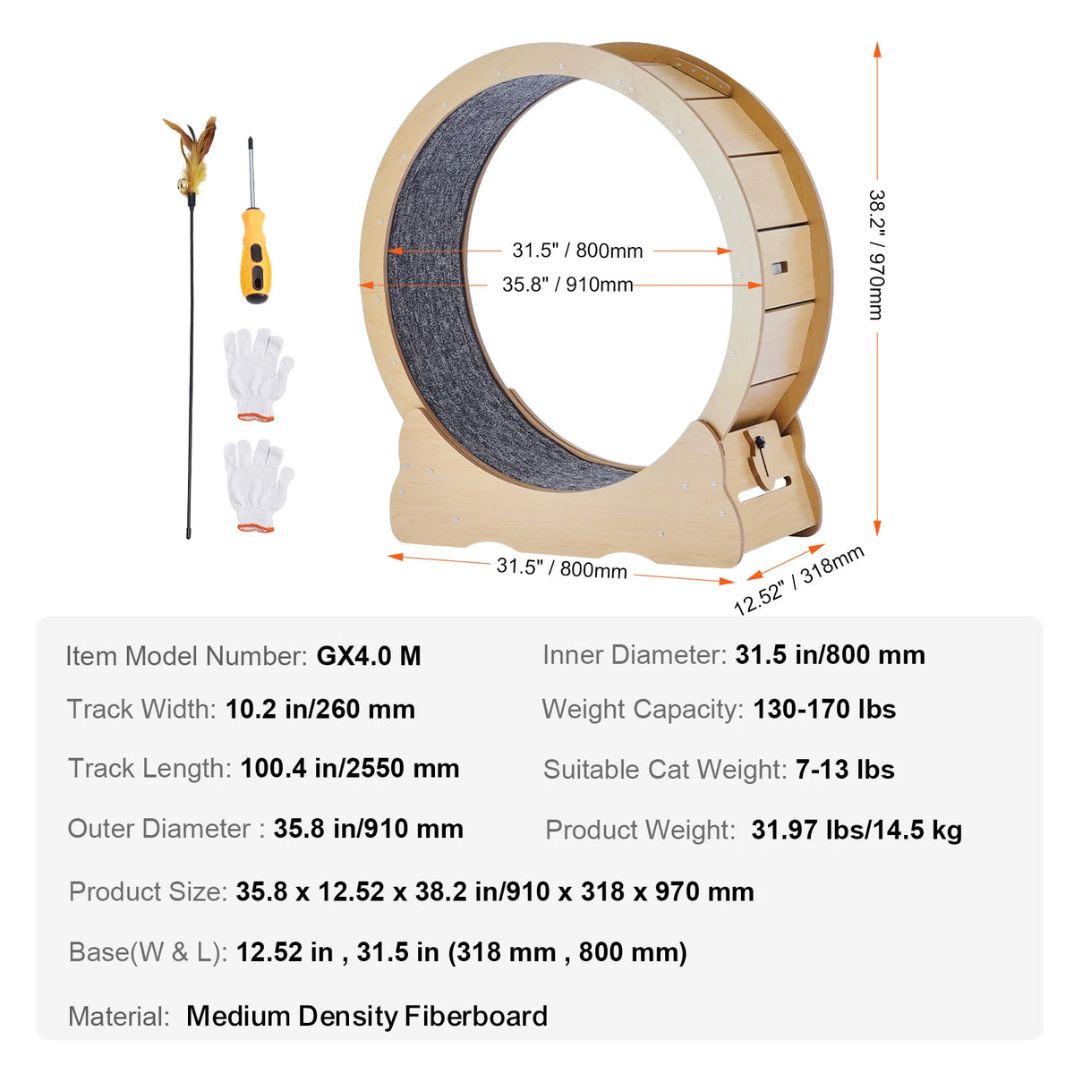 Wooden Cat Exercise Wheel