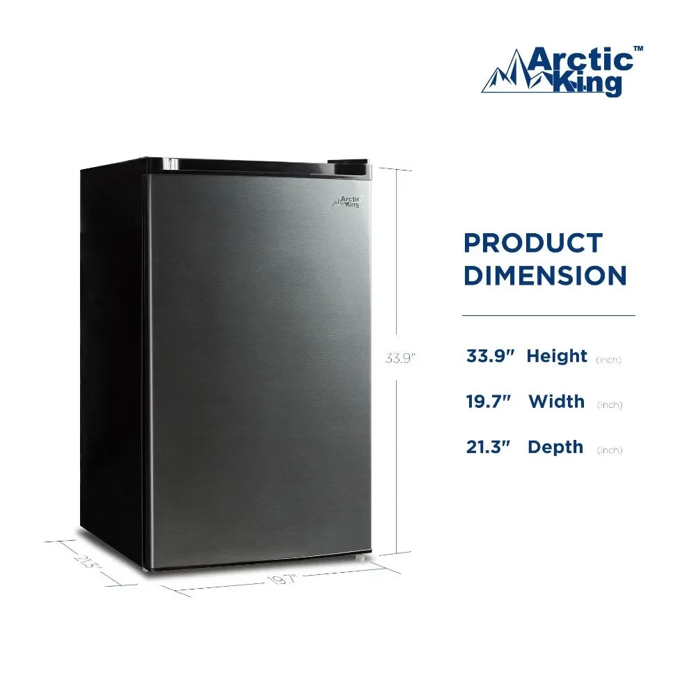 Mini Fridge, Black Stainless Steel Look