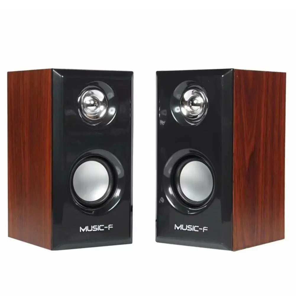 USB Wired Wood Speakers