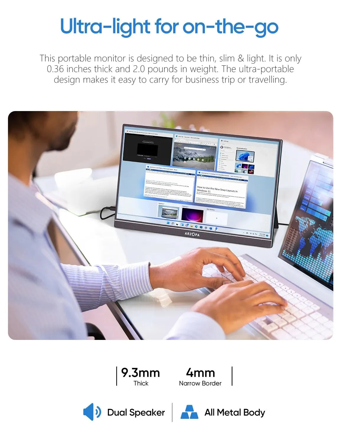 17.3" FHD 1080p External Monitor