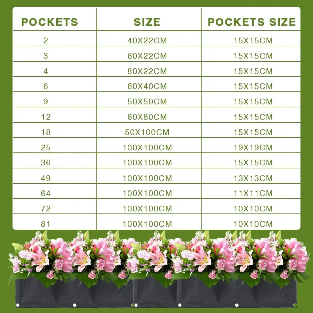 Wall Hanging Planting Pockets Bags