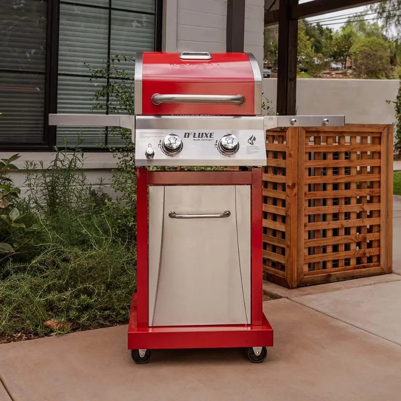 2-Burner Propane Barbecue Gas Grill with Warming Rack