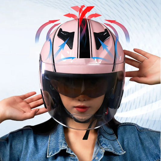 Motorcycle Dual Lens Open Face Helmet