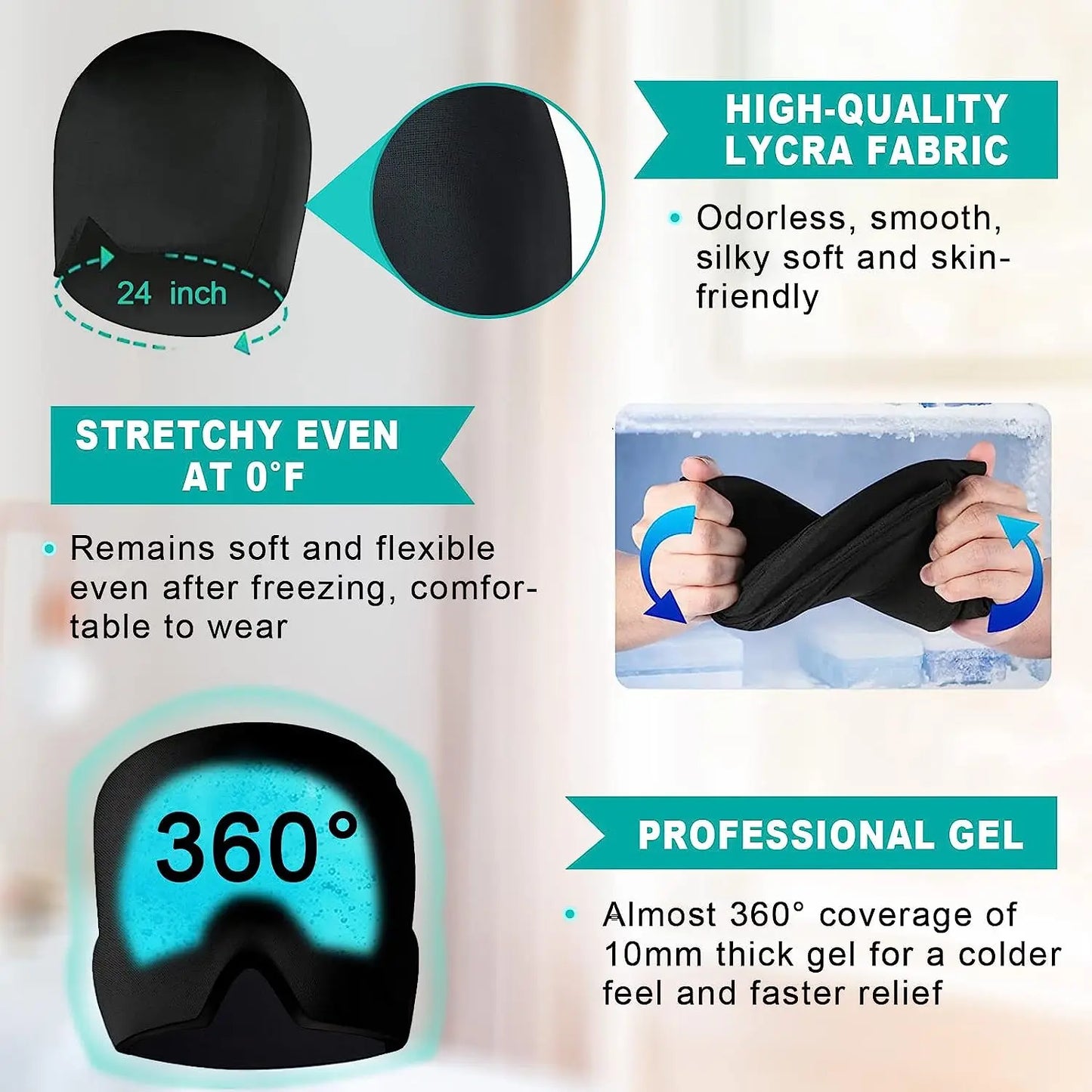 headache hat Gel Hot Cold Therapy Ice Cap