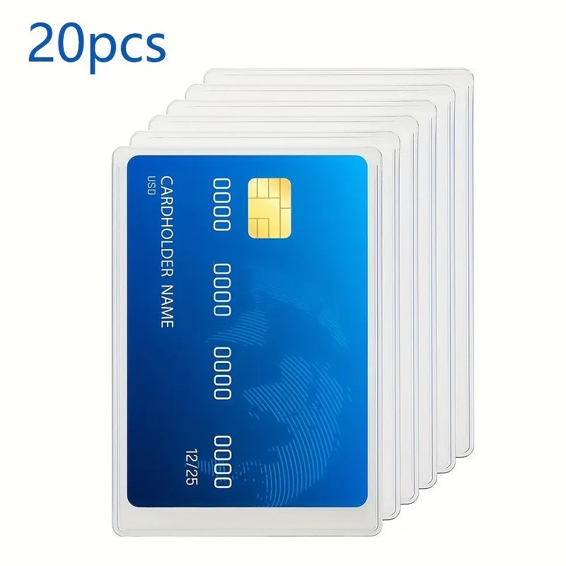 20PCS Soft Clear PVC Waterproof Card Protector Sleeves,Fits SSN, New Medicare, Business IDs & Credit Cards,easily identifiable