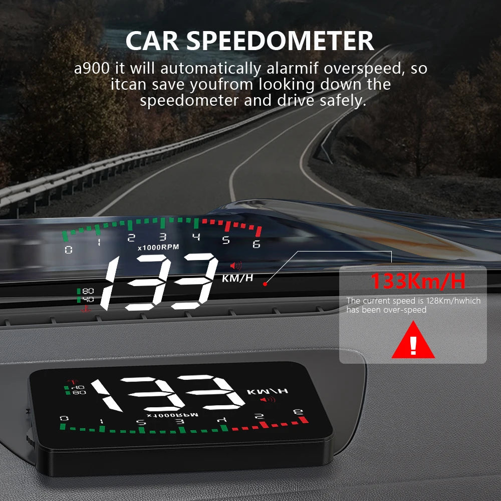 A900 Auto Hud Display  Windshield Speedometer