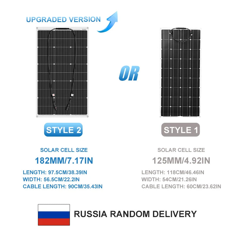 18V 100W/200W/400W Flexible Solar Panel