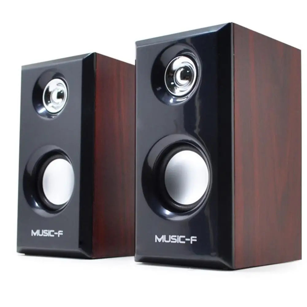 USB Wired Wood Speakers
