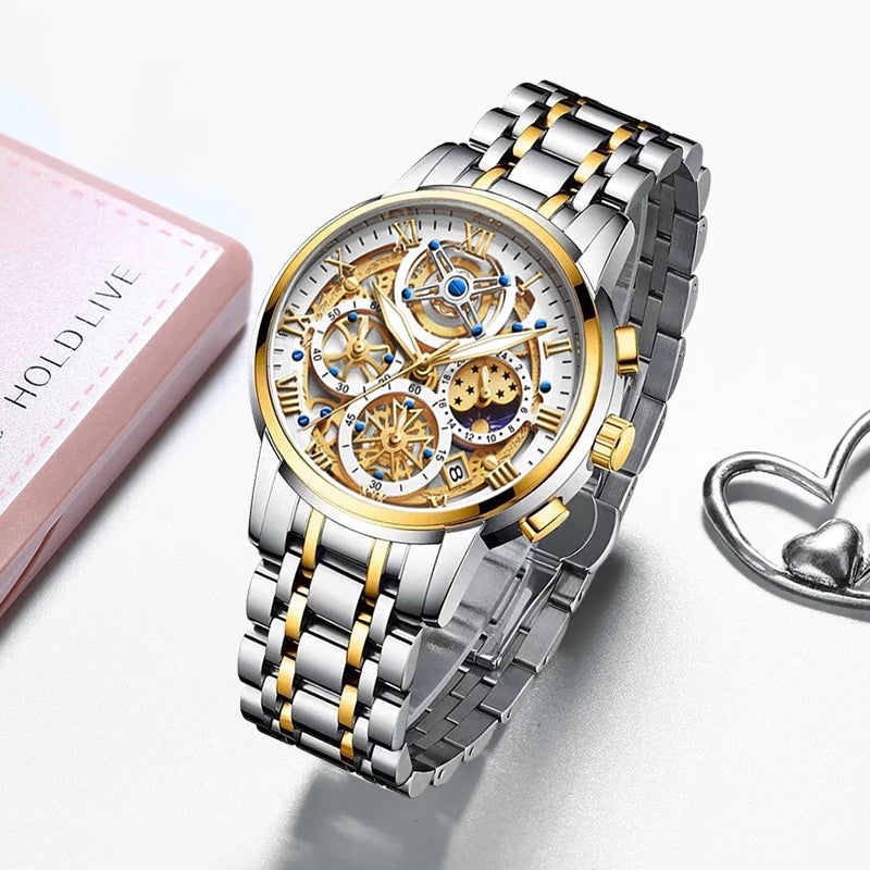 Gold Creative Steel Women's Bracelet Wrist Watches