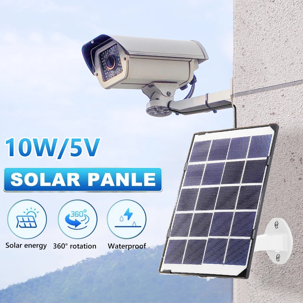 10W 5V Solar Panel Outdoor Camera Charging