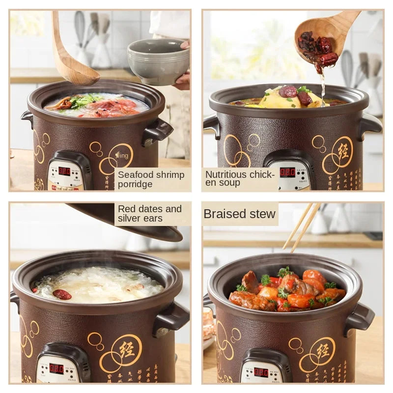 220V Intelligent Ceramic Slow Cooker