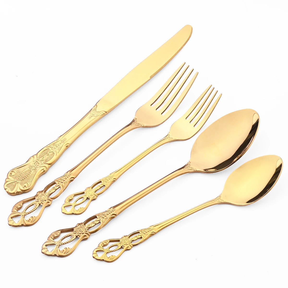 6/30Pcs Royal Colorful Dinnerware Silverware Set