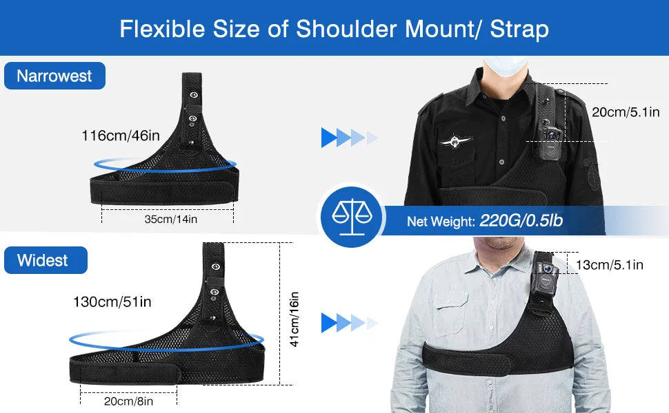Durable Shoulder Single Vest Body Camera