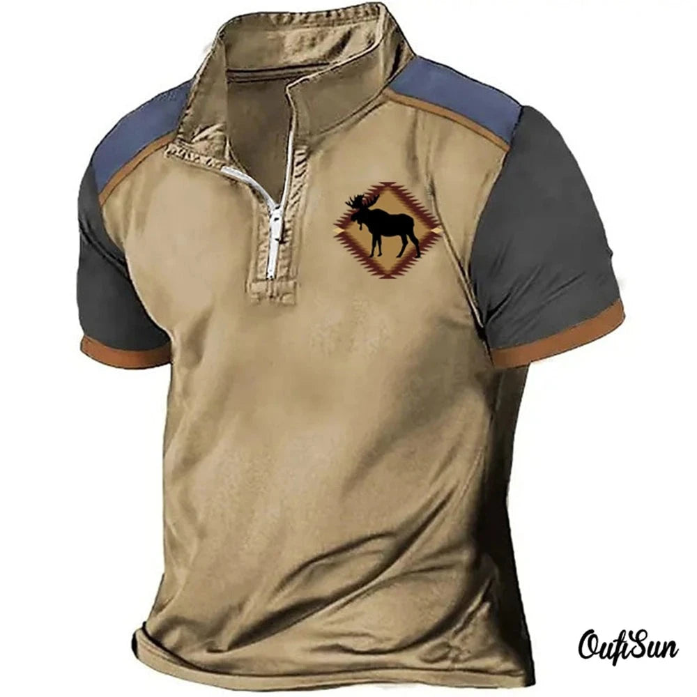Vintage 3d Word Printed Polo Shirt