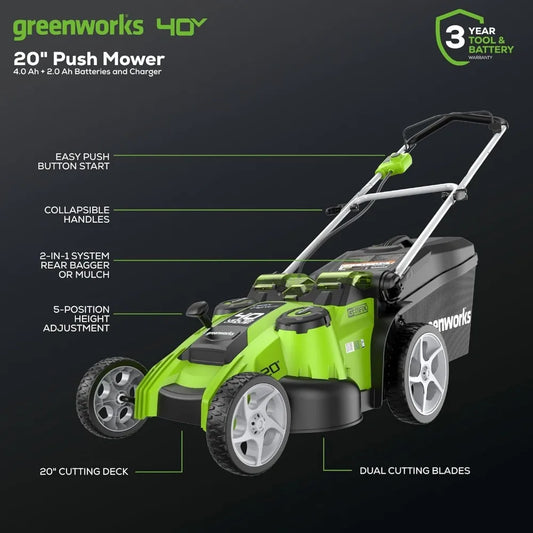 40V Twin Blade Mower with Batteries